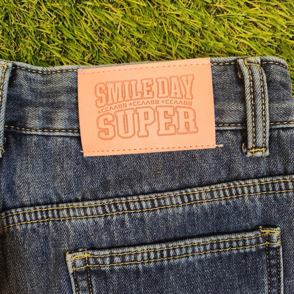 Super Wide Leg Women’s Jeans - Dark Blue Flare. Boxy. Baggy. 90s Y2K Rare Retro - Picture 5 of 8